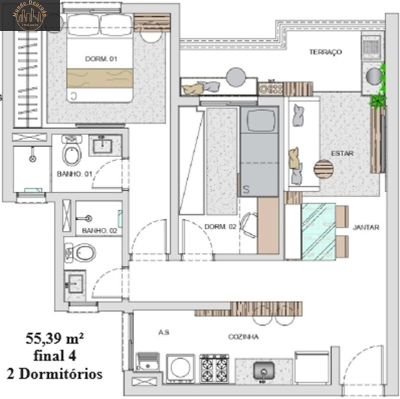 Apartamento à venda com 2 quartos, 55m² - Foto 11