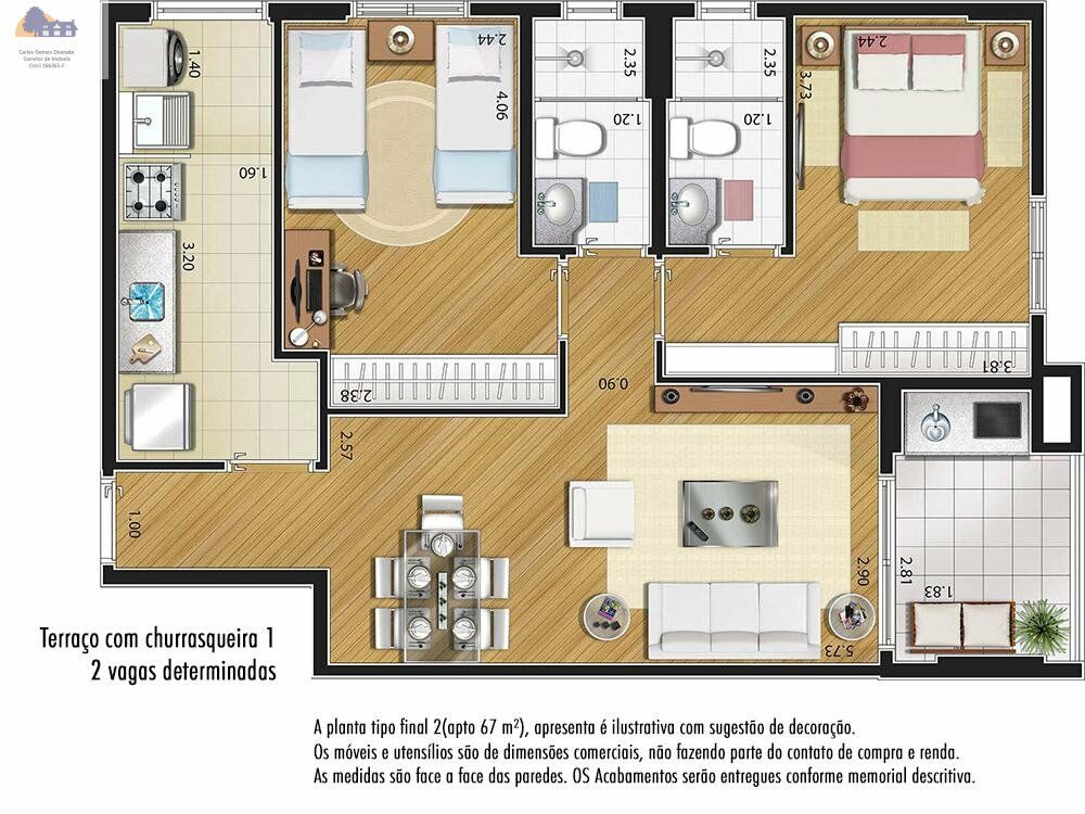 Apartamento à venda com 2 quartos, 67m² - Foto 12