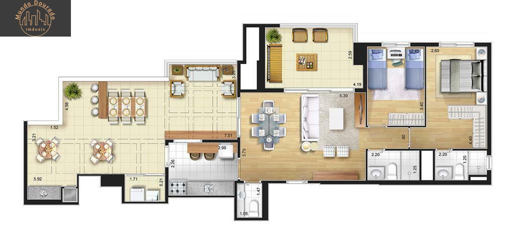 Apartamento à venda com 2 quartos, 104m² - Foto 28