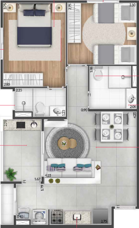 Apartamento à venda com 2 quartos, 60m² - Foto 16