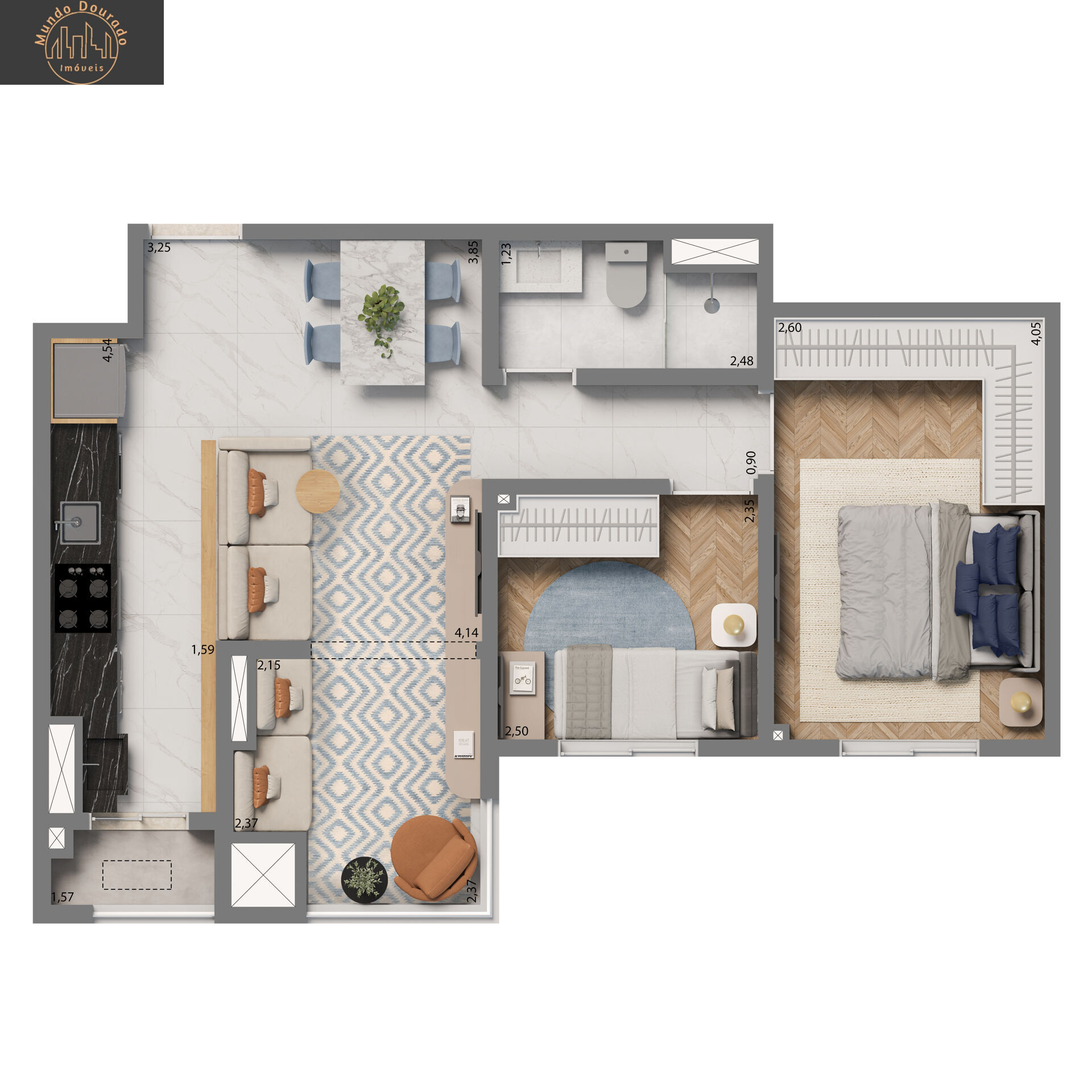 Apartamento à venda com 2 quartos, 52m² - Foto 4