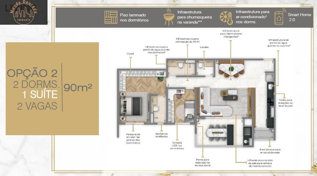 Apartamento à venda com 2 quartos, 74m² - Foto 3