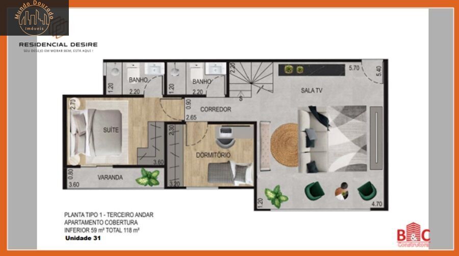 Apartamento à venda com 2 quartos, 59m² - Foto 12