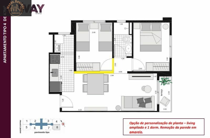 Apartamento à venda com 3 quartos, 74m² - Foto 12