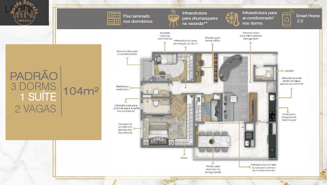 Apartamento à venda com 3 quartos, 104m² - Foto 4