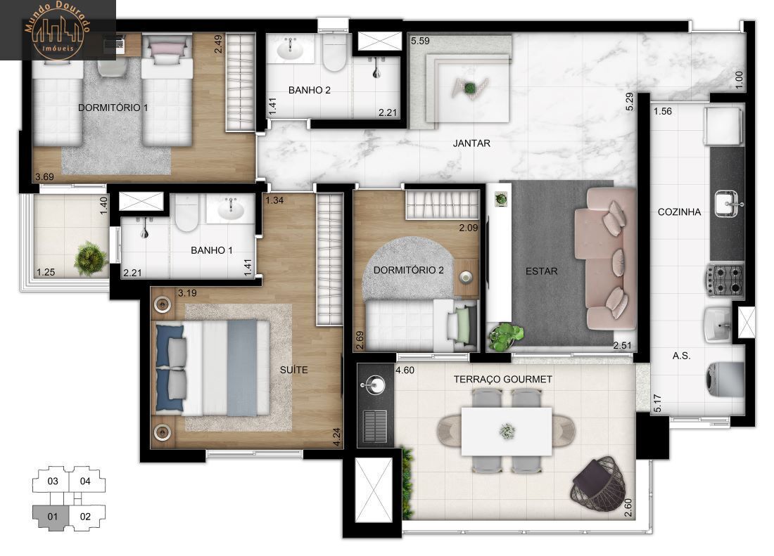 Apartamento à venda com 3 quartos, 87m² - Foto 4