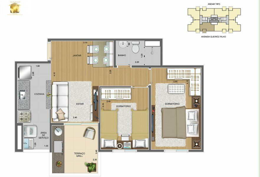 Apartamento à venda com 2 quartos, 52m² - Foto 11