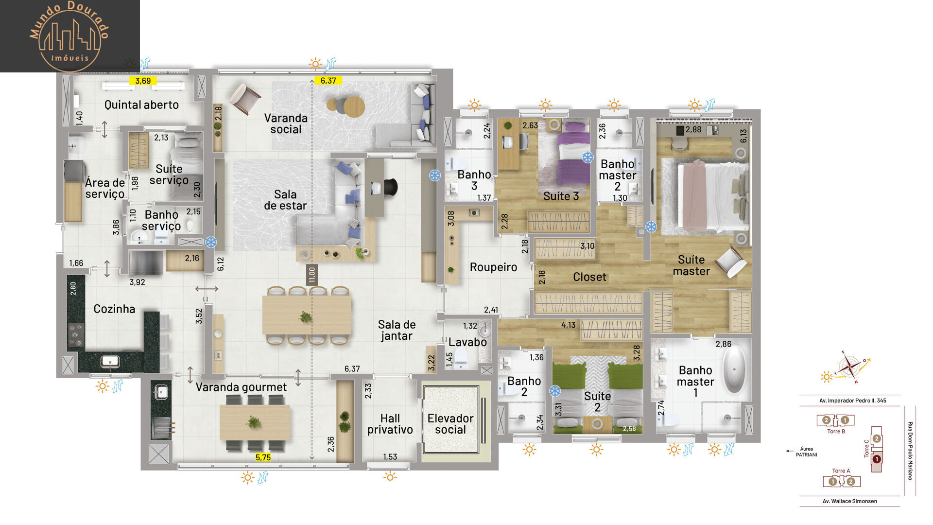 Apartamento, 4 quartos, 248 m² - Foto 3