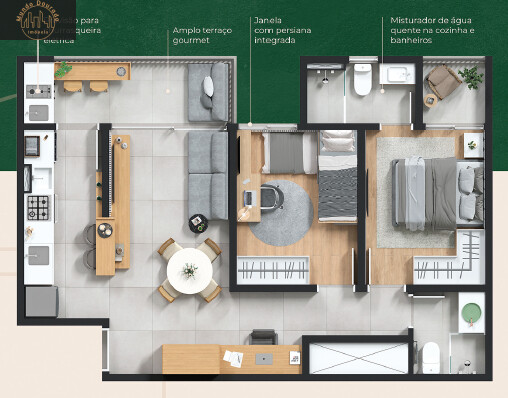 Apartamento à venda com 2 quartos, 59m² - Foto 8