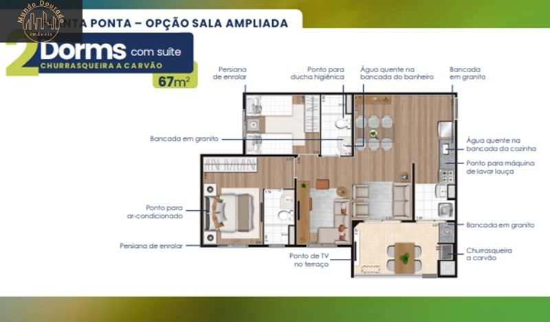 Apartamento à venda com 3 quartos, 67m² - Foto 3