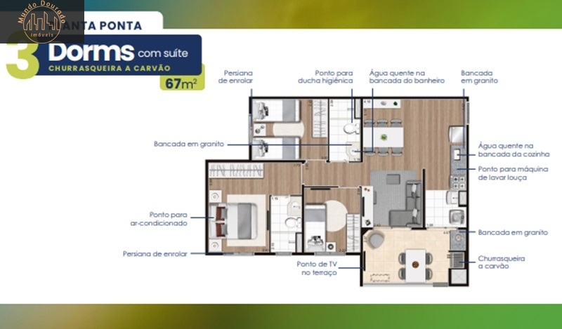 Apartamento à venda com 3 quartos, 67m² - Foto 4