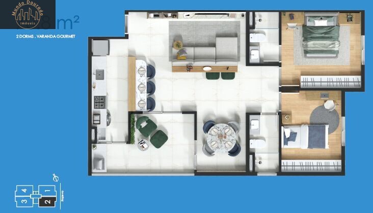 Apartamento à venda com 3 quartos, 70m² - Foto 3