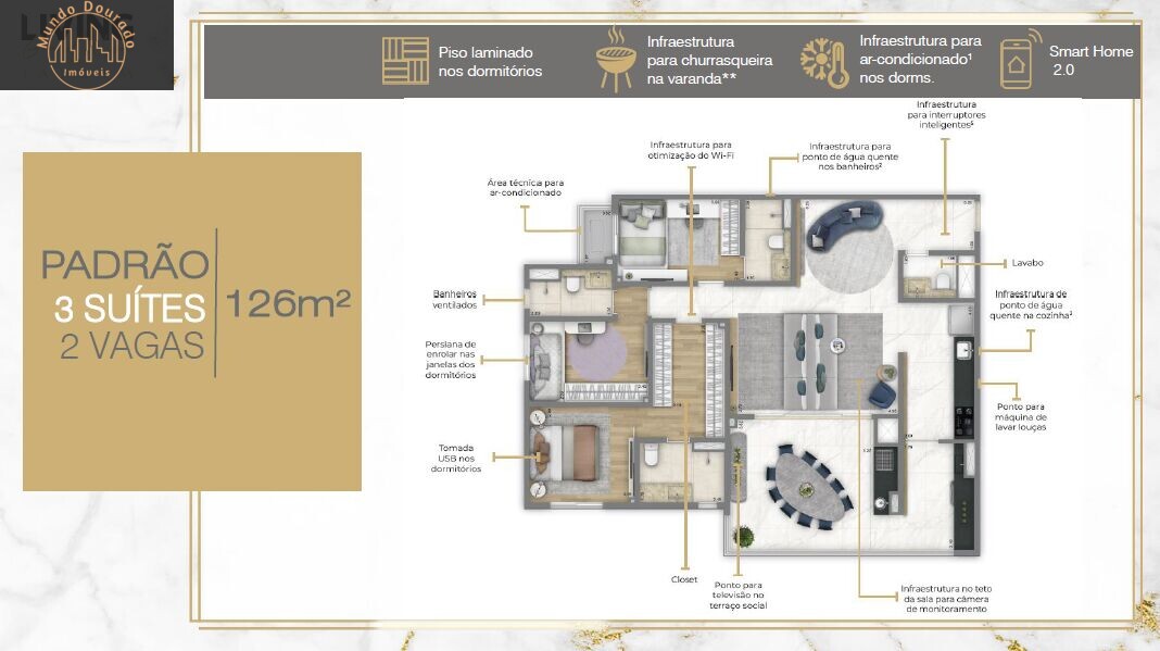 Apartamento à venda com 4 quartos, 126m² - Foto 2