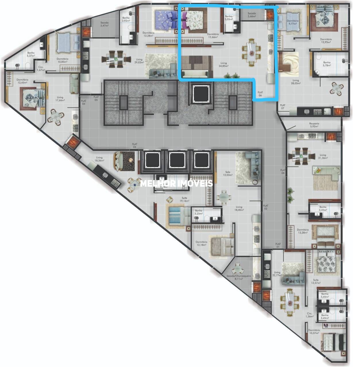 Apartamento, 1 quarto, 58 m² - Foto 12