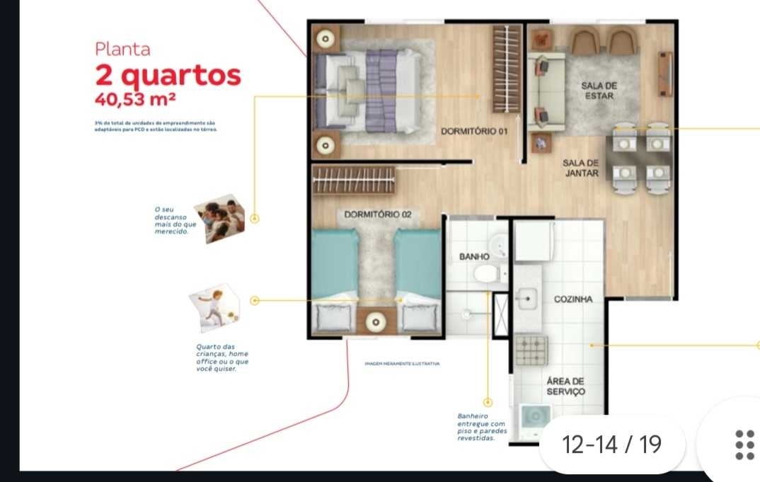 Apartamento à venda com 2 quartos, 40m² - Foto 4