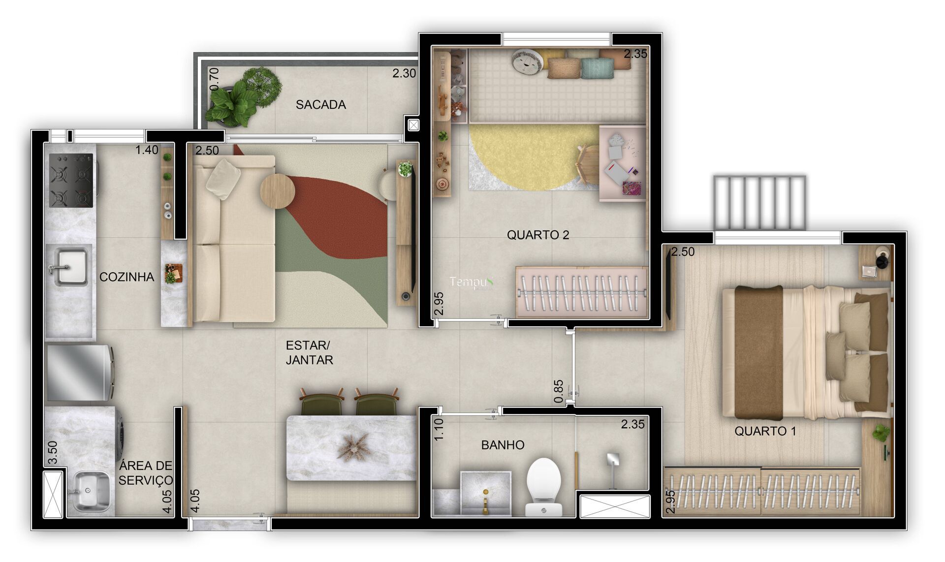 Apartamento à venda com 2 quartos, 42m² - Foto 2