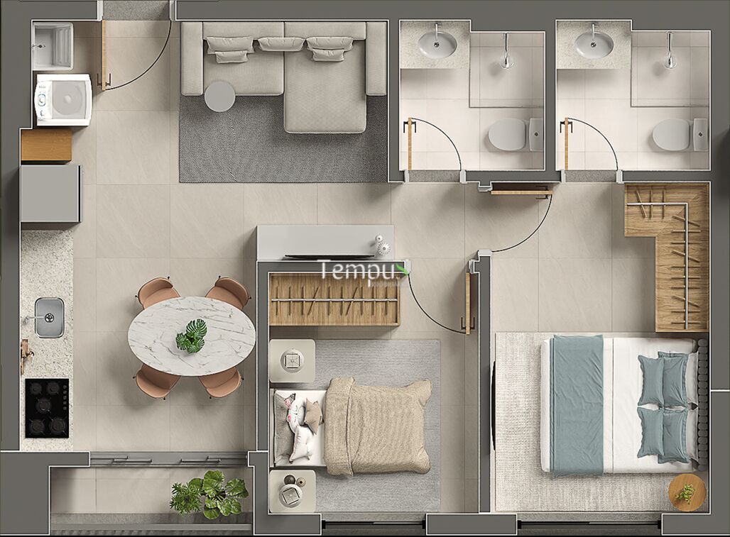 Apartamento à venda com 2 quartos, 43m² - Foto 2