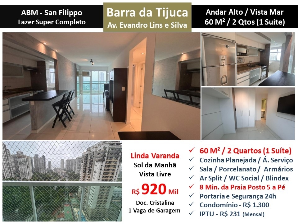 Apto Barra da Tijuca ABM San Filippo 60M²