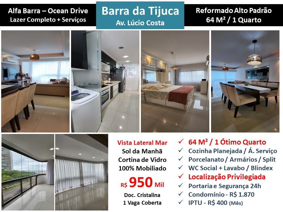 Apto Barra da Tijuca Praia Alfa Barra Ocean Drive 64M² 2
