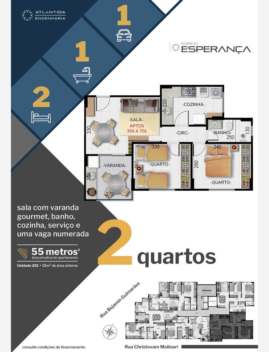 Apartamento à venda com 2 quartos, 55m² - Foto 2