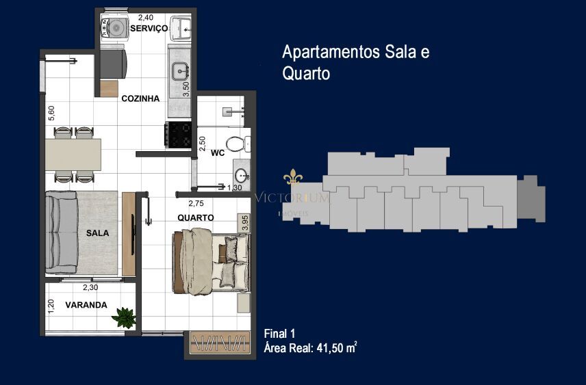 Flat/Apart Hotel à venda com 1 quarto, 41m² - Foto 9