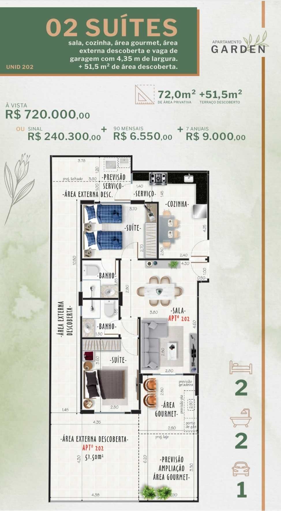 Apartamento à venda com 2 quartos, 77m² - Foto 7