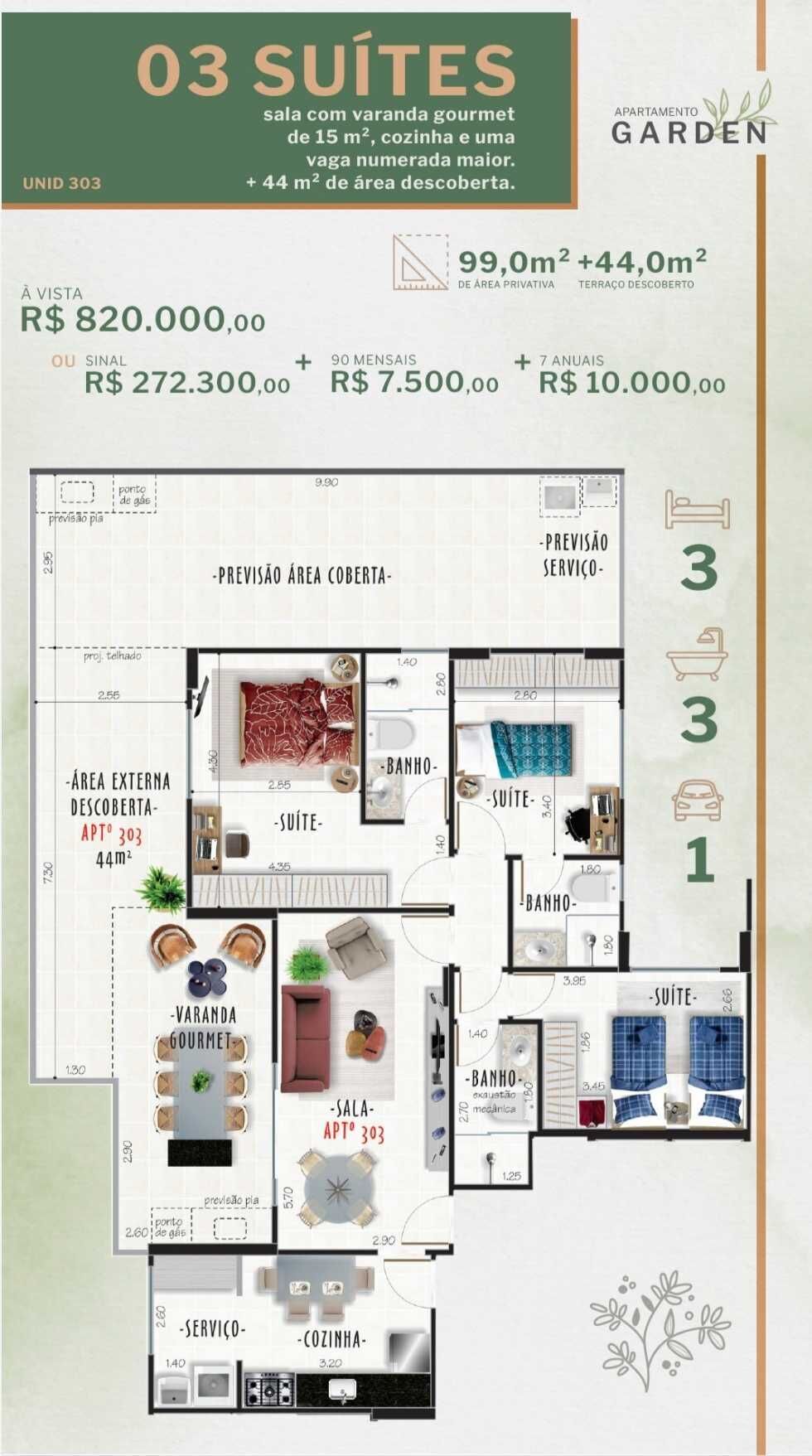 Apartamento à venda com 2 quartos, 111m² - Foto 8