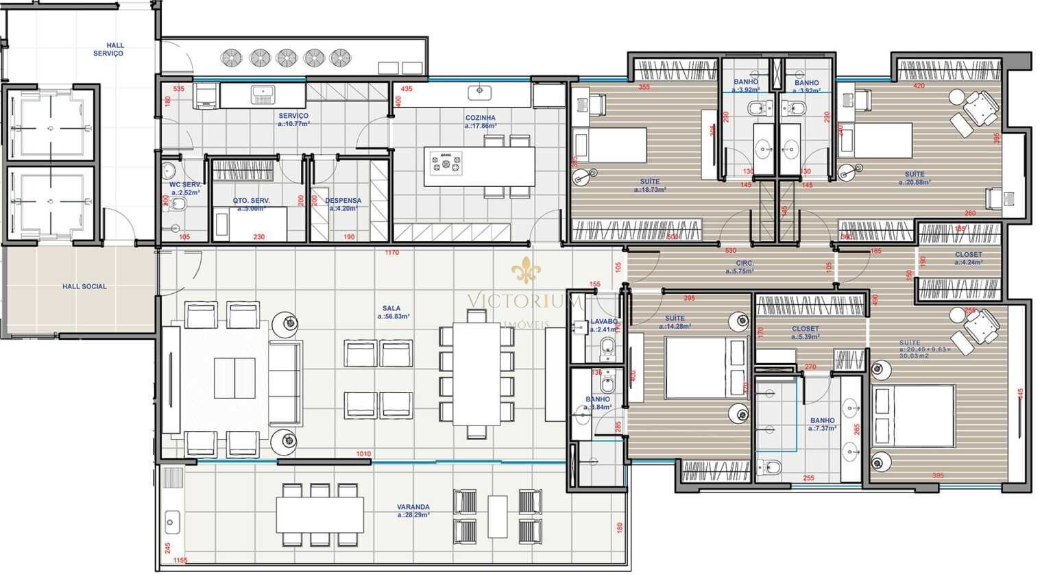 Apartamento à venda com 4 quartos, 255m² - Foto 8