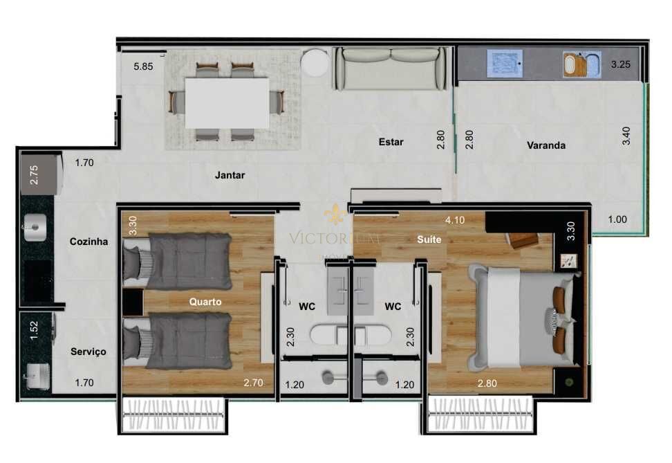 Apartamento à venda com 2 quartos, 132m² - Foto 6