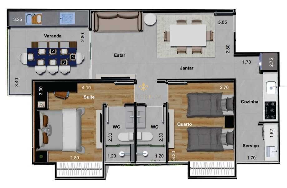 Apartamento à venda com 2 quartos, 132m² - Foto 5