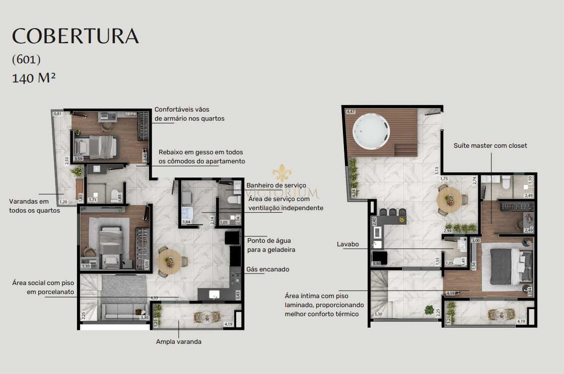 Cobertura à venda com 3 quartos, 140m² - Foto 2