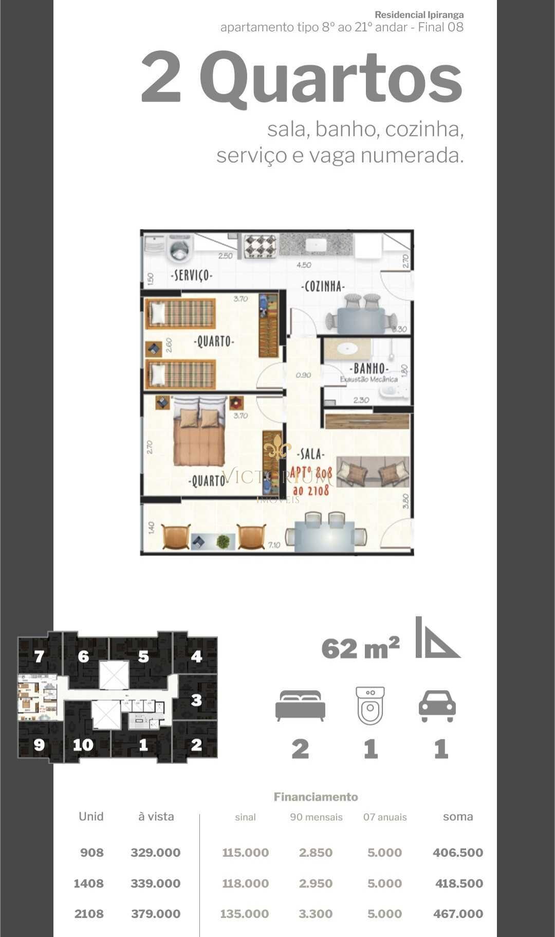 Apartamento à venda com 2 quartos, 62m² - Foto 12