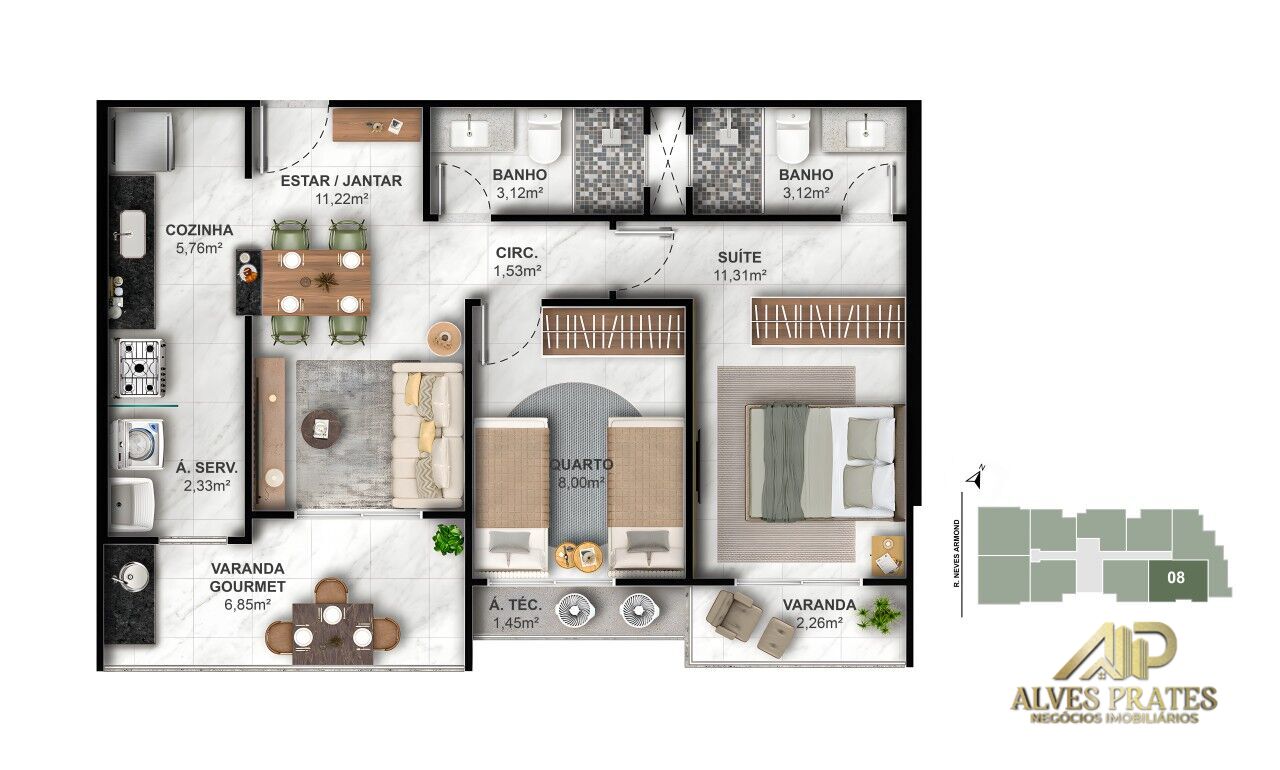 Apartamento, 2 quartos, 63 m² - Foto 25