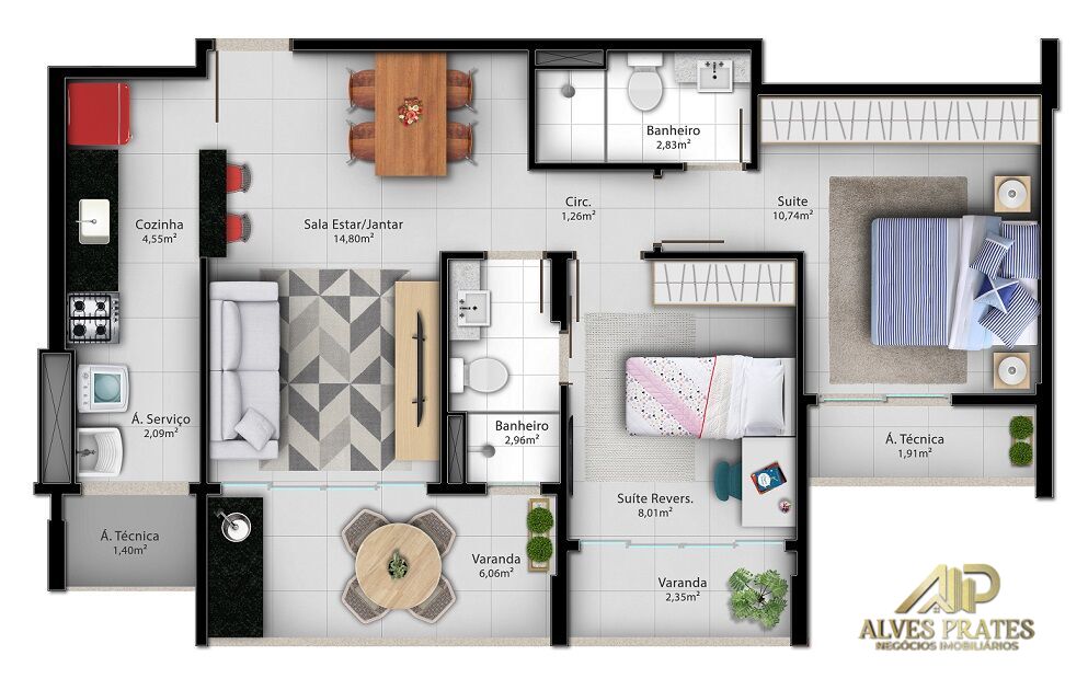 Apartamento à venda com 2 quartos, 68m² - Foto 14