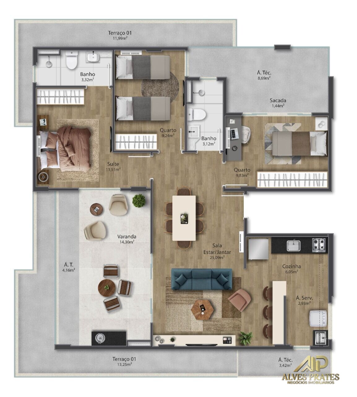 Apartamento à venda com 3 quartos, 70m² - Foto 25