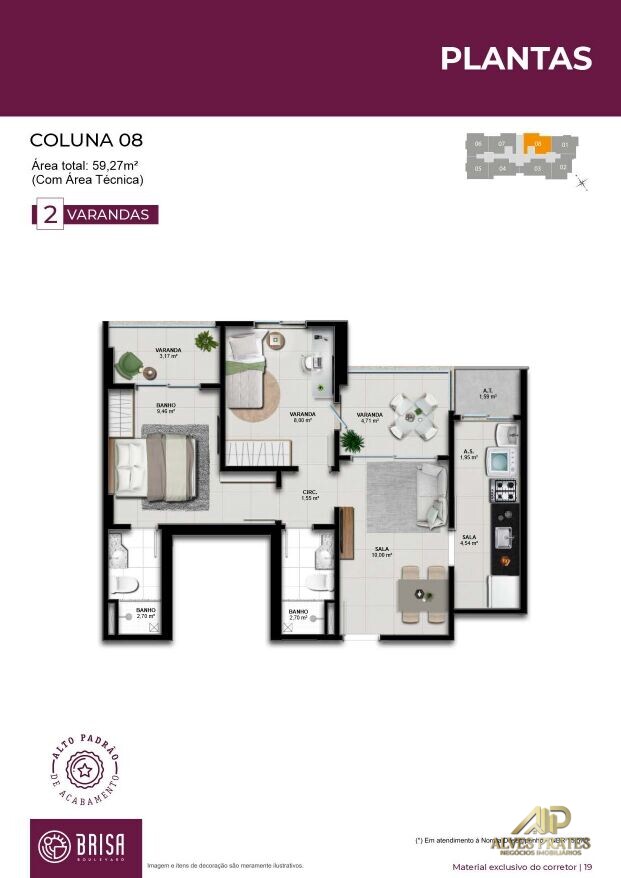 Apartamento à venda com 2 quartos, 58m² - Foto 16