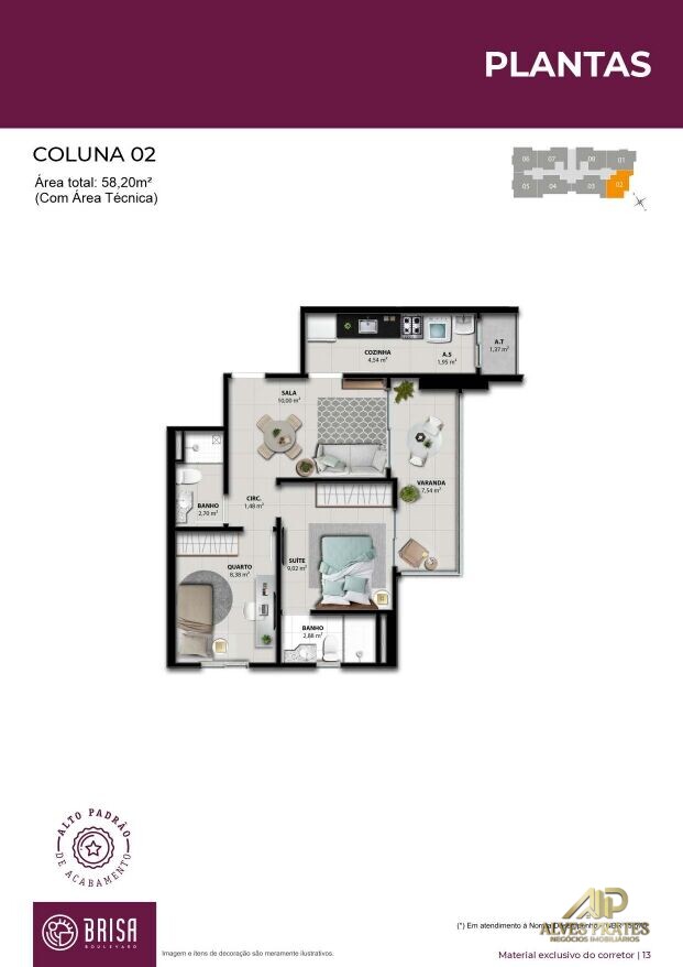 Apartamento à venda com 2 quartos, 58m² - Foto 10