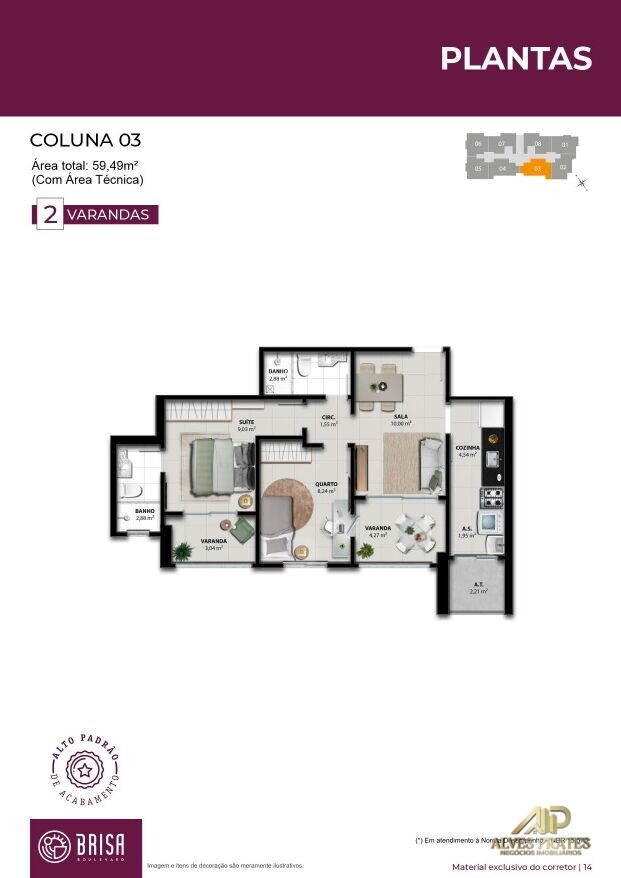 Apartamento à venda com 2 quartos, 58m² - Foto 11