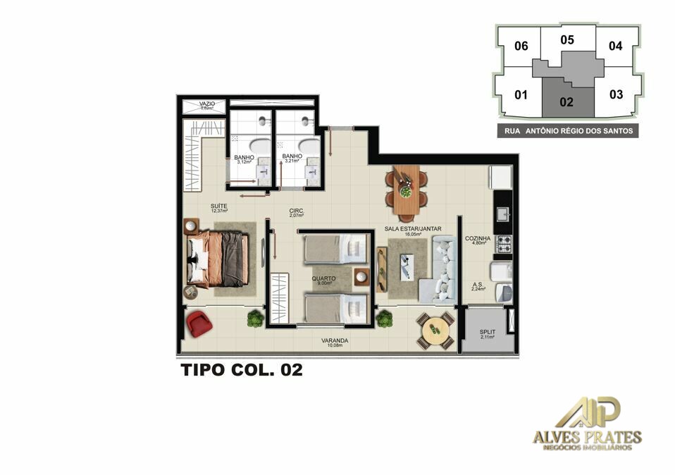 Apartamento à venda com 2 quartos, 63m² - Foto 8