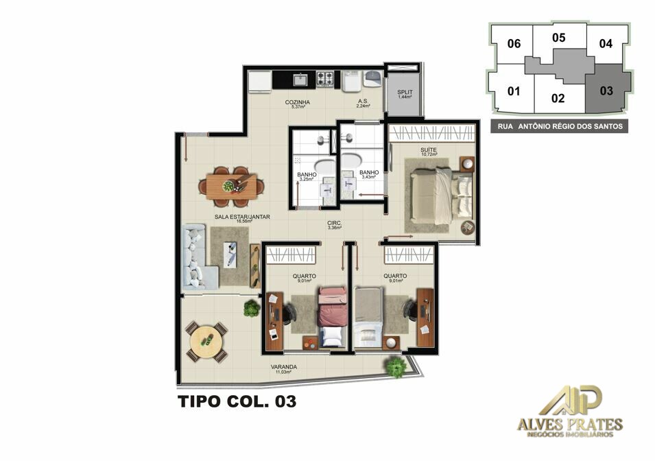 Apartamento à venda com 2 quartos, 63m² - Foto 9