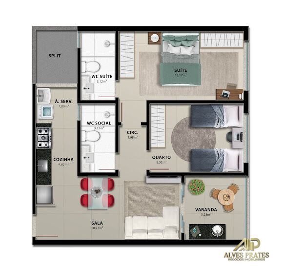 Apartamento à venda com 2 quartos, 61m² - Foto 23