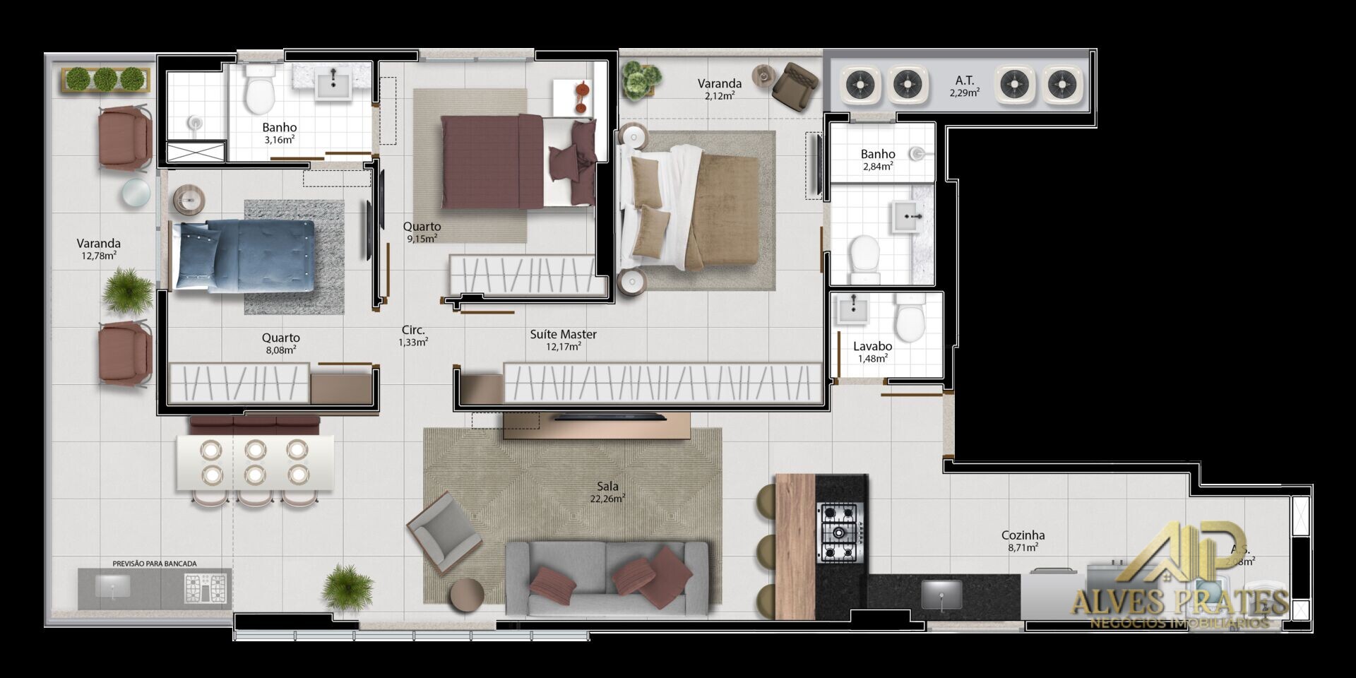 Apartamento à venda com 3 quartos, 165m² - Foto 28