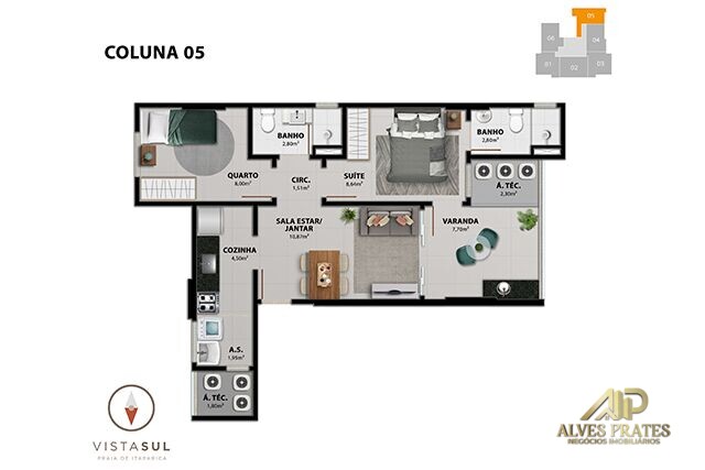 Apartamento à venda com 2 quartos, 60m² - Foto 24