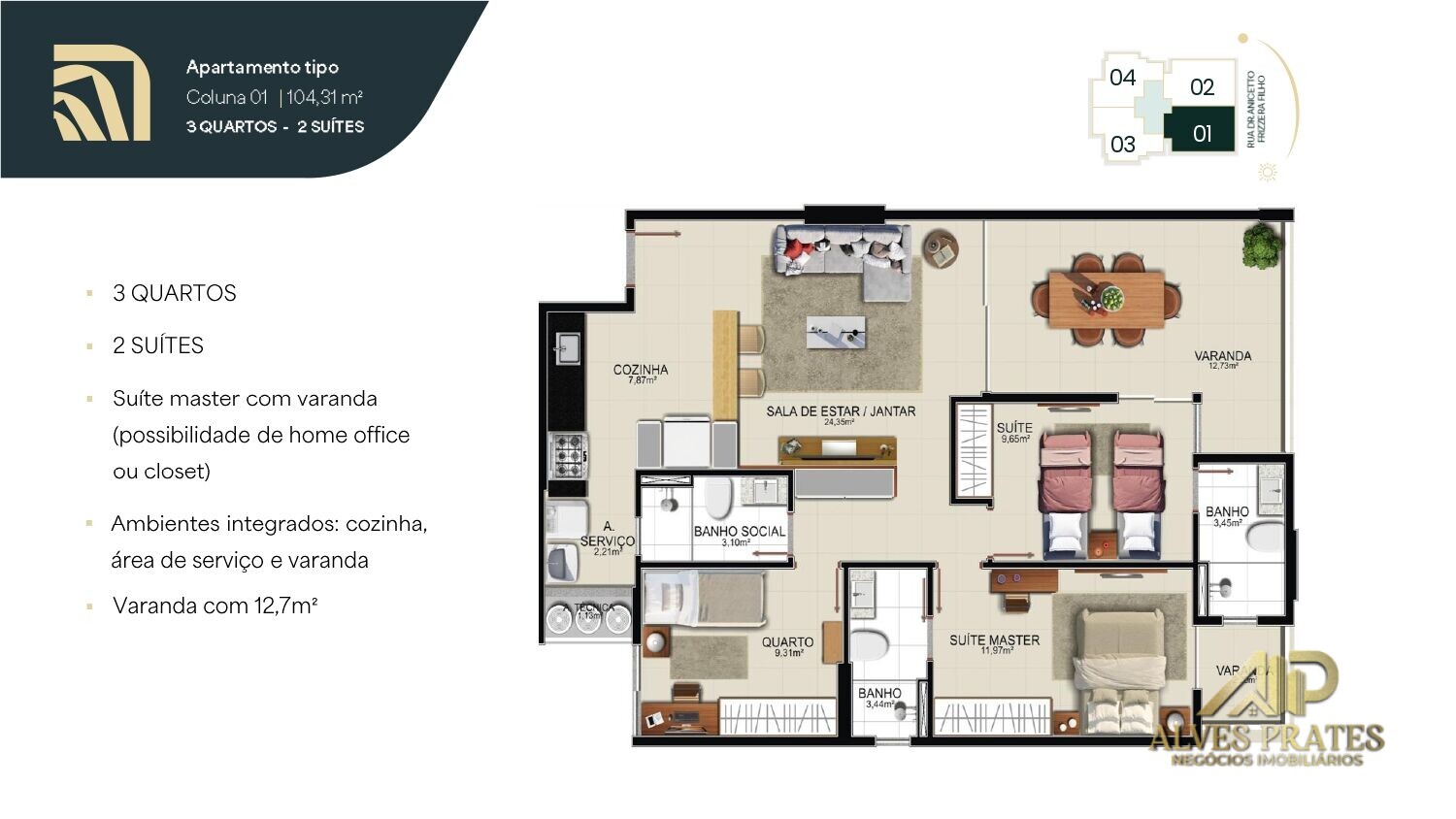 Apartamento à venda com 3 quartos, 104m² - Foto 16