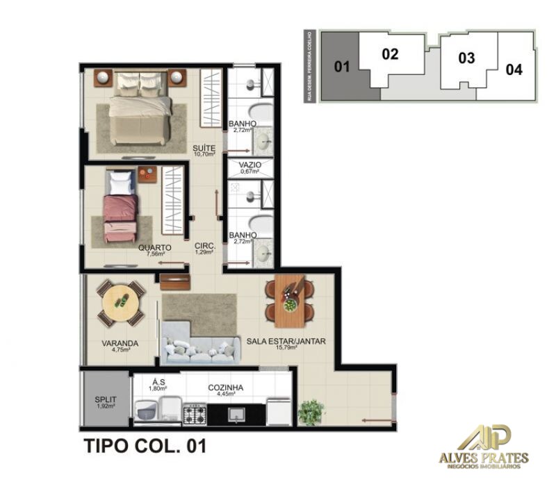 Apartamento à venda com 2 quartos, 62m² - Foto 6