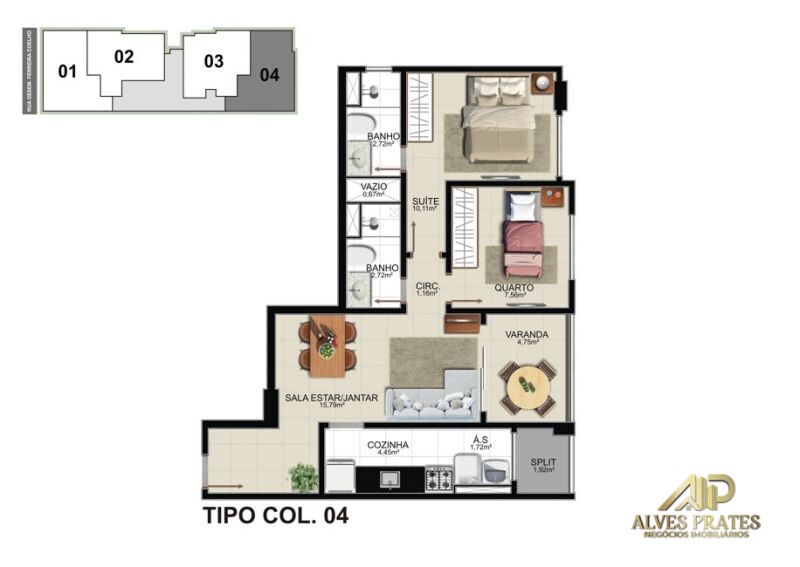 Apartamento à venda com 2 quartos, 62m² - Foto 10