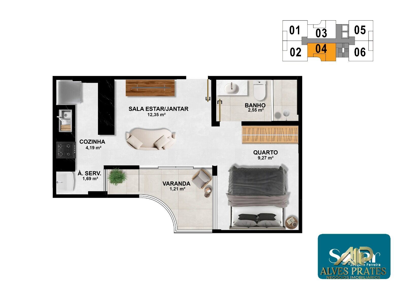 Apartamento à venda com 1 quarto, 34m² - Foto 15