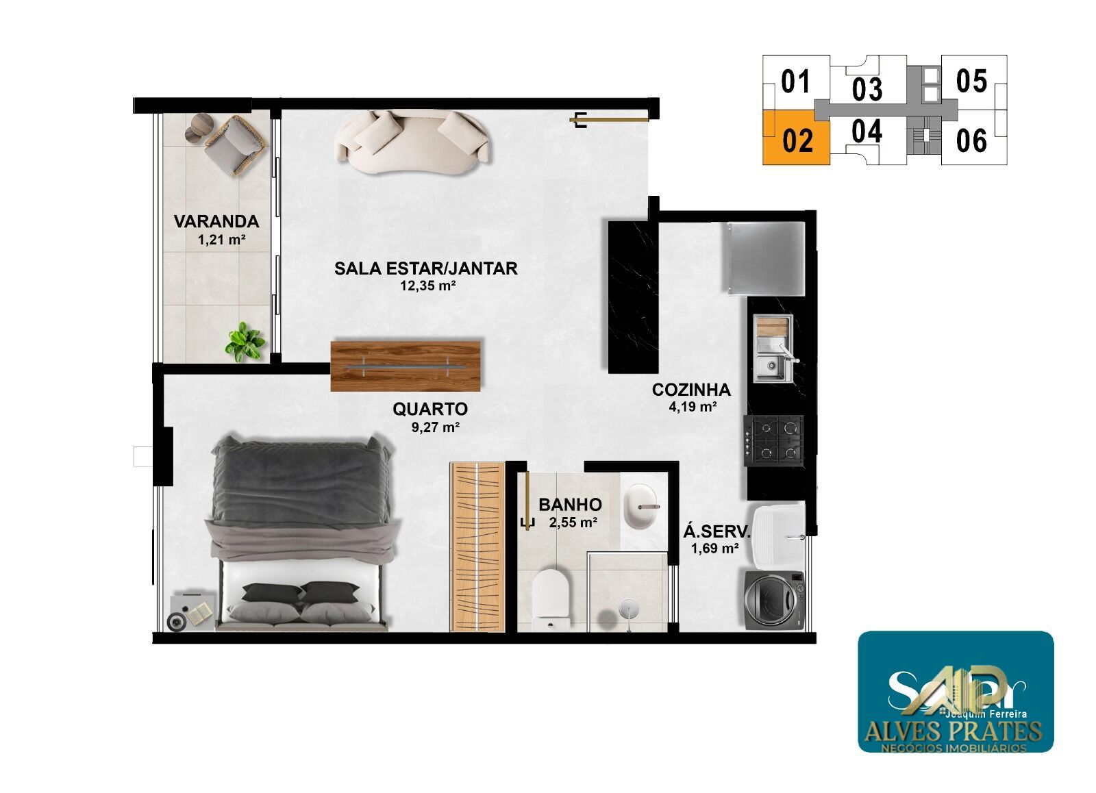 Apartamento à venda com 1 quarto, 34m² - Foto 14