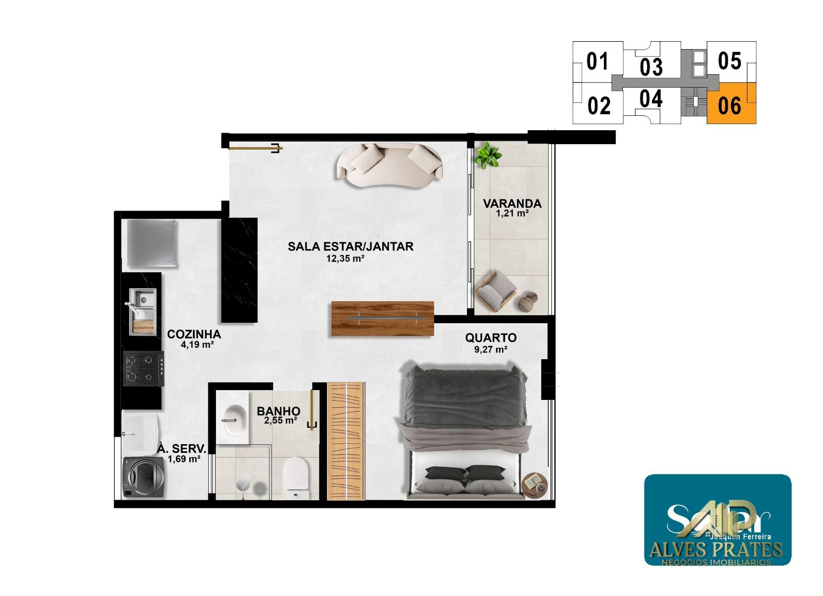 Apartamento à venda com 1 quarto, 34m² - Foto 16