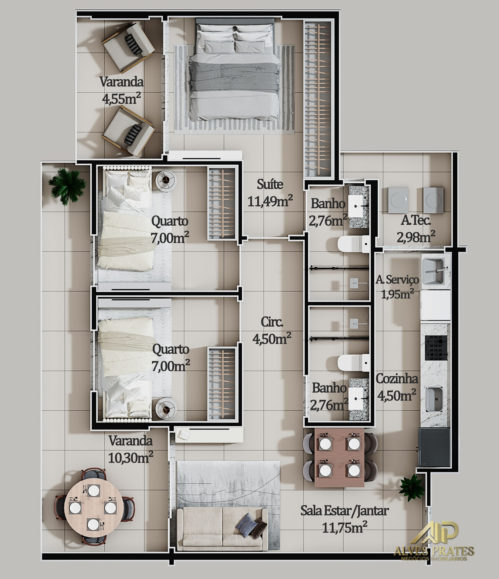 Apartamento à venda com 2 quartos, 61m² - Foto 17